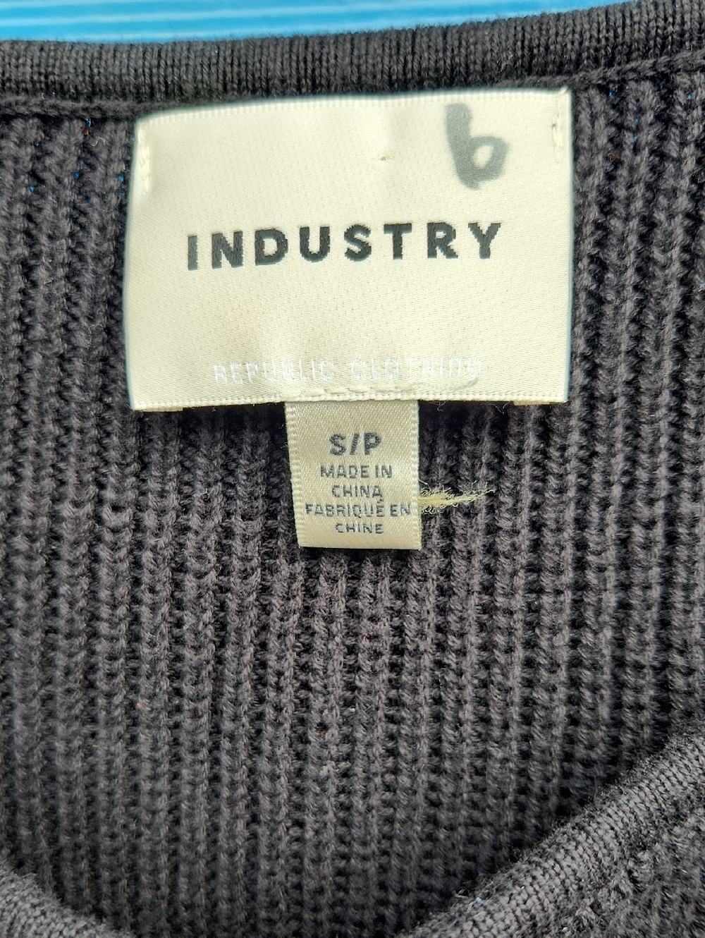 INDUSTRY Black Crewneck Sweater with Floral-Appliqué Sleeves - Picture 2 of 5